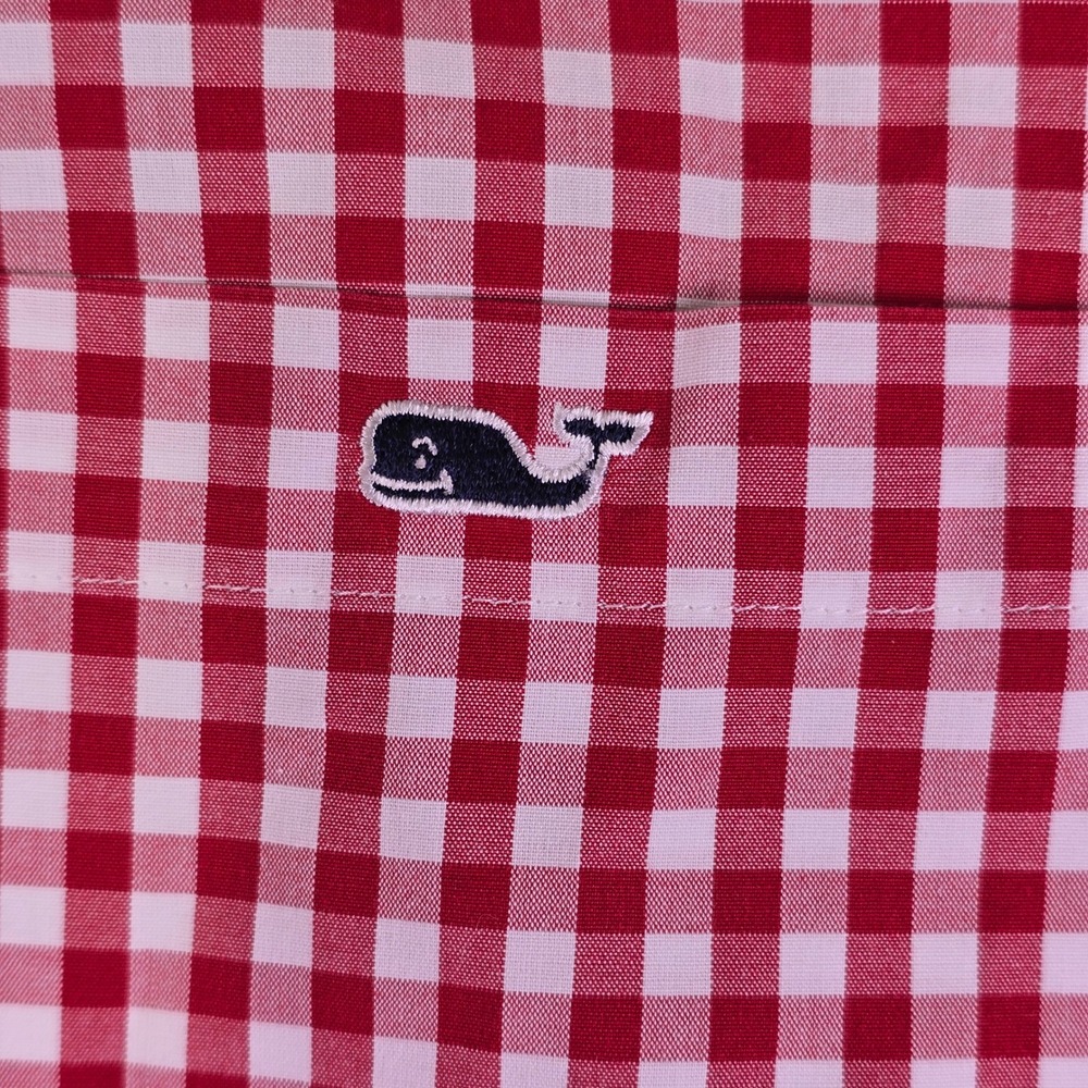Vineyard Vines Tucker Shirt L Red White Gingham Classic Fit Preppy Casual 1W3569 - Picture 5 of 16